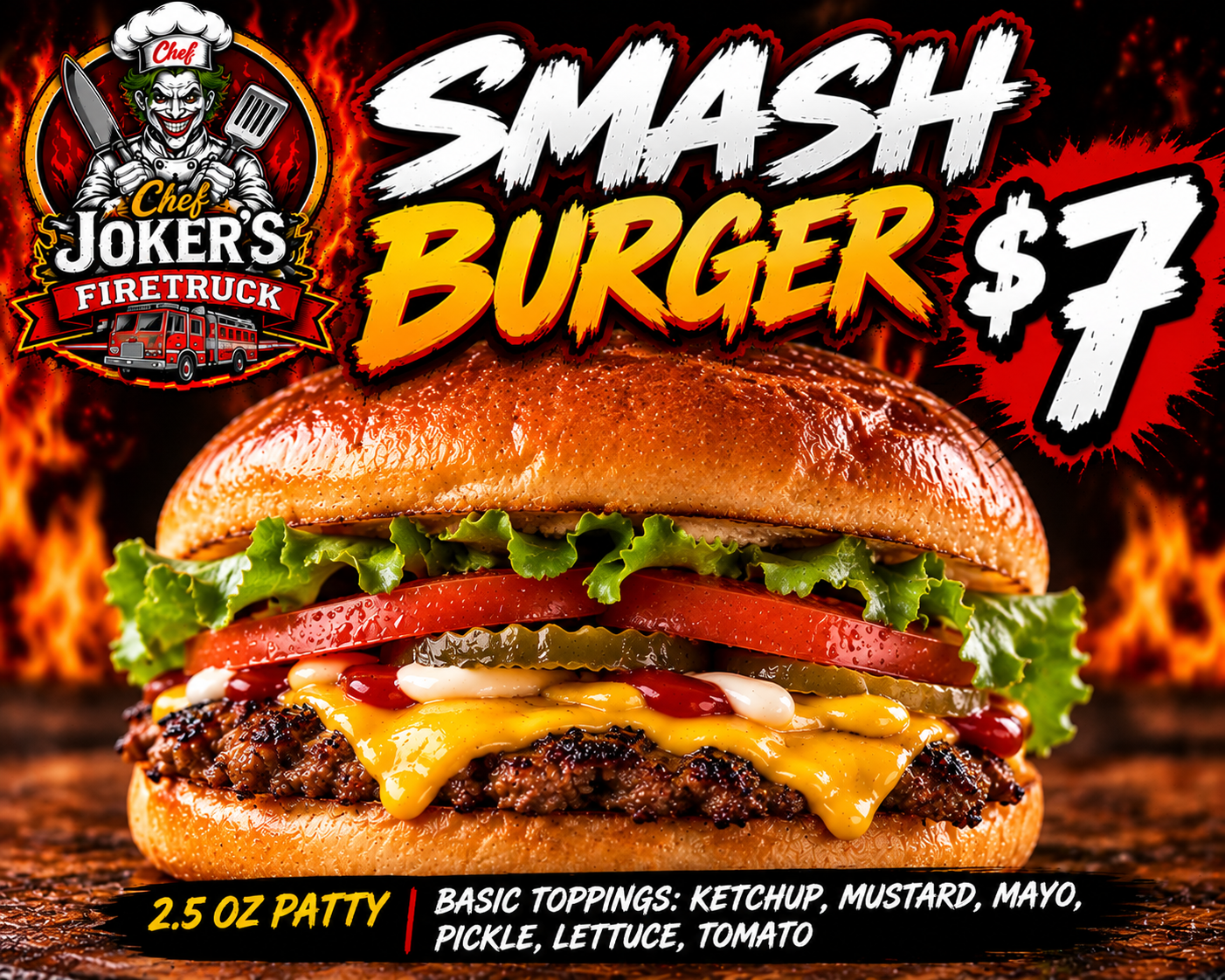 Smash burger with classic toppings